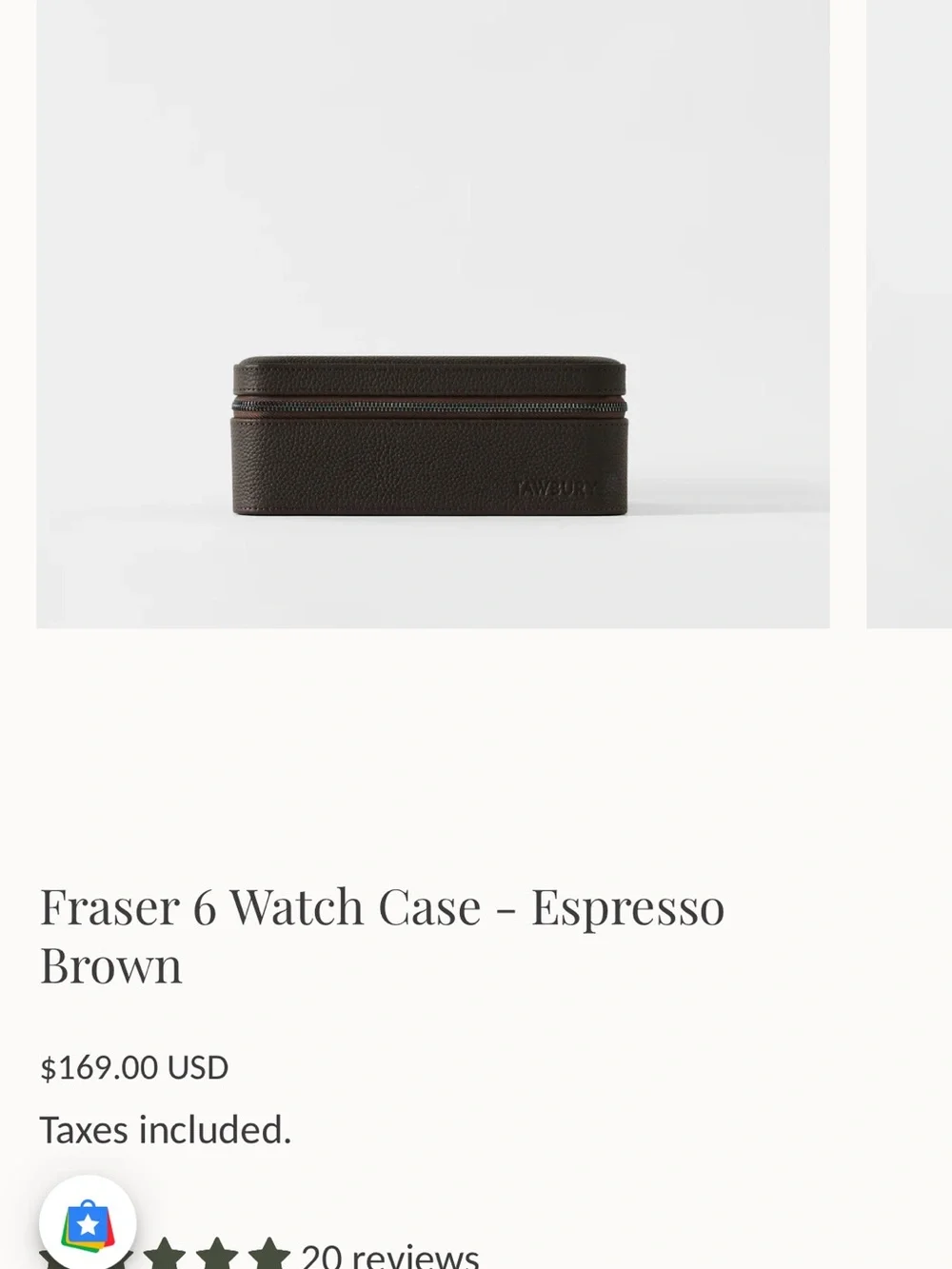 Tawbury Brown Pebbled Leather Travel Watch Case